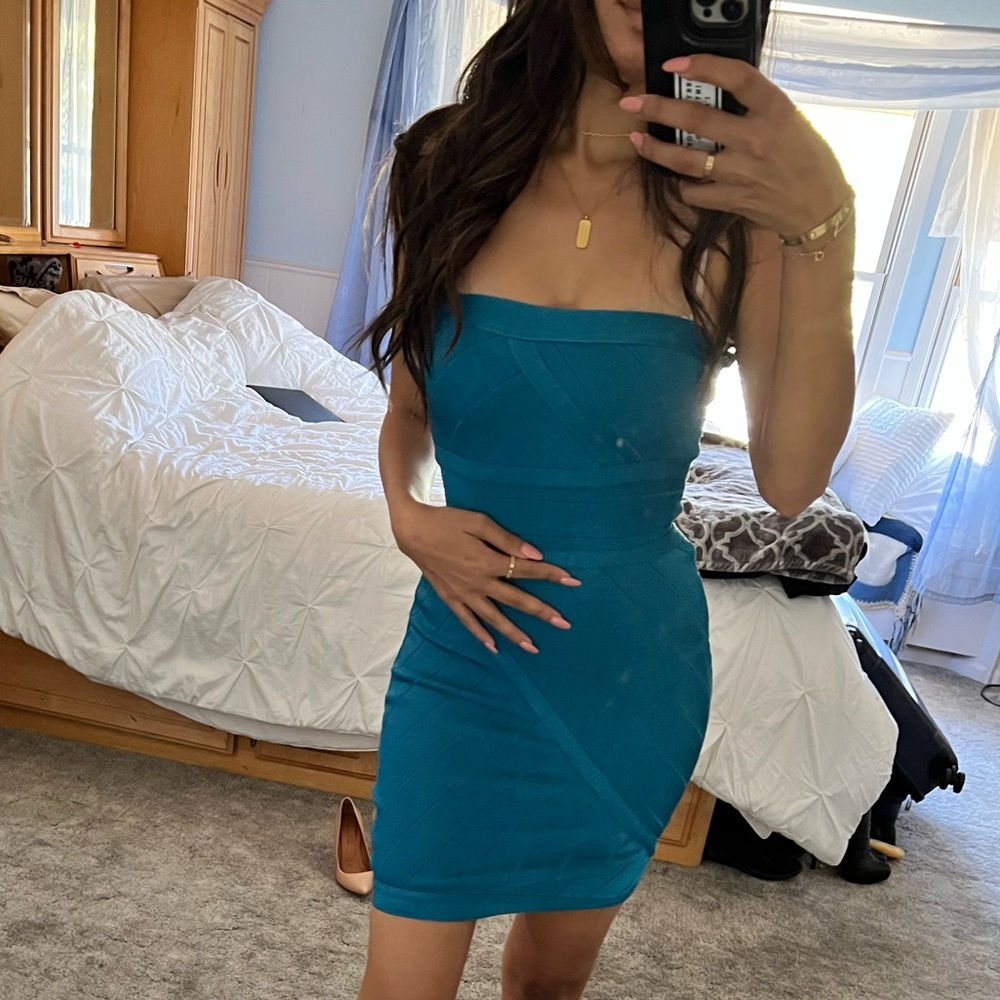 Bebe Indigo blue bandage dress